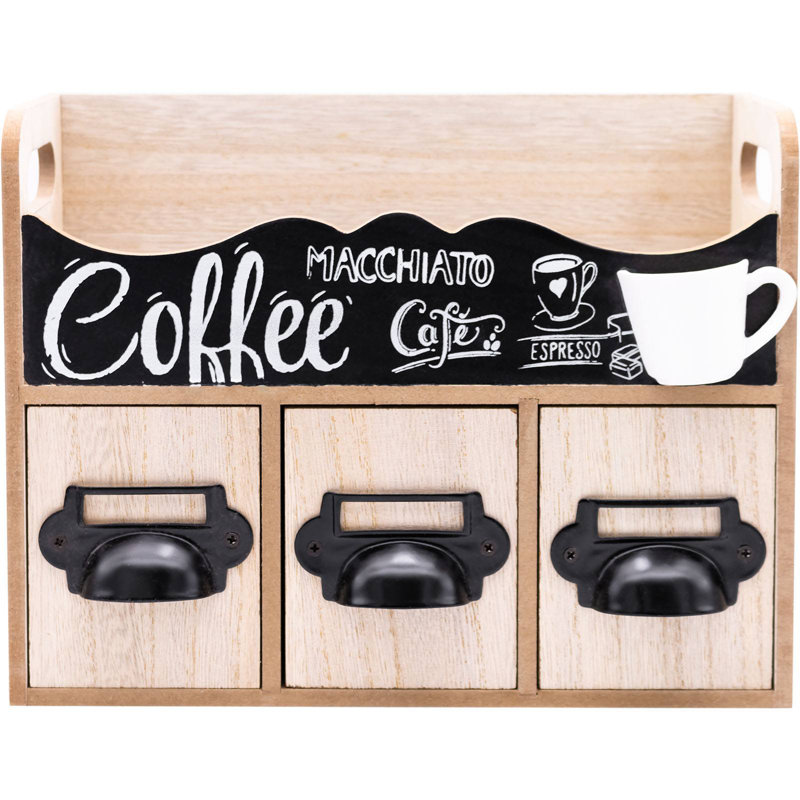 Tea Bag Storage Coffee Pod Holder, 3 Compartments