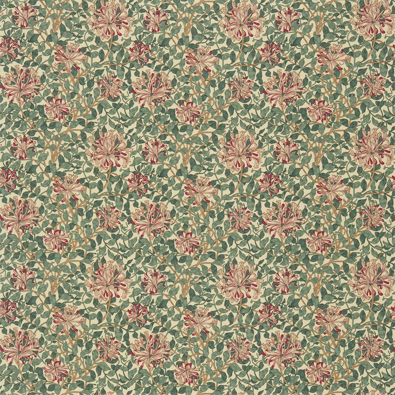 Honeysuckle Fabric, Cream/Wine