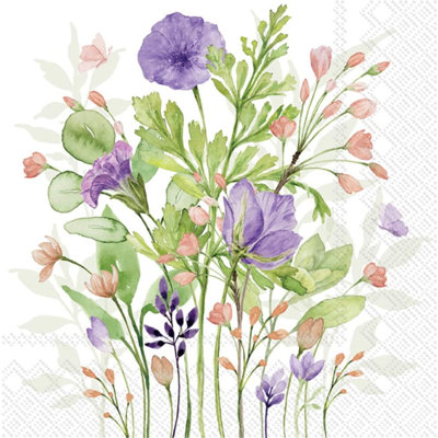 Winston Porter IHR Paper Cocktail Napkins, 5"" x 5"", Purple Florals (Pack of 20) -  9FCA522FB8AE48C692449EE0FB7EEA6C