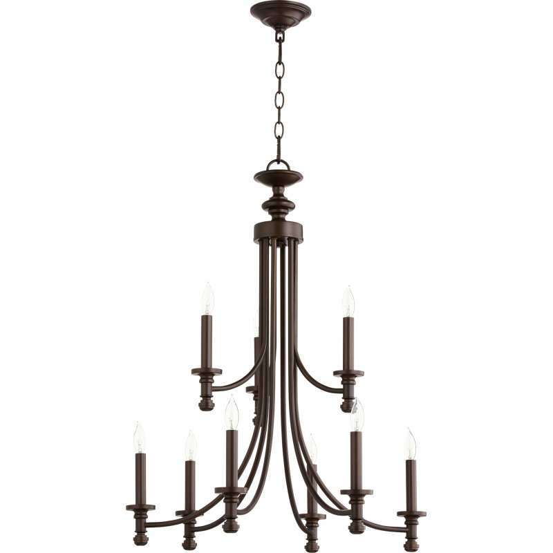 Lustree 9 lumières façon bougie/classique Herman, Bronze huilé