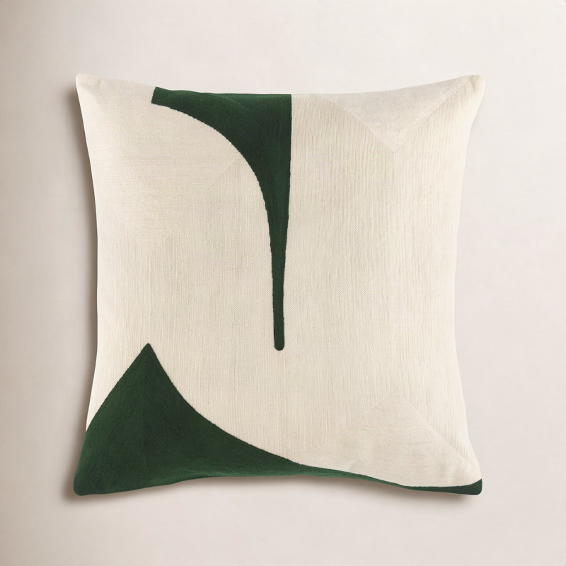 Kensli Curvea Accent Pillow, Green, Square 20", Pillow Cover Only - No Insert