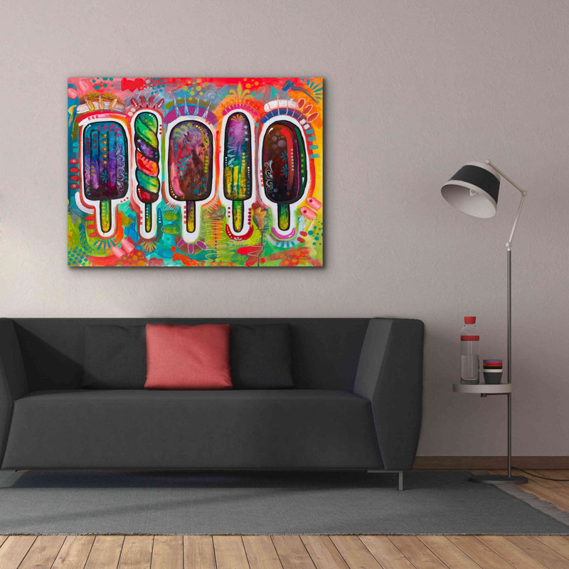 «Ice Pops 1» par Dean Russo, art mural sur toile, H 40 po x l 54 po x P 1,5 po