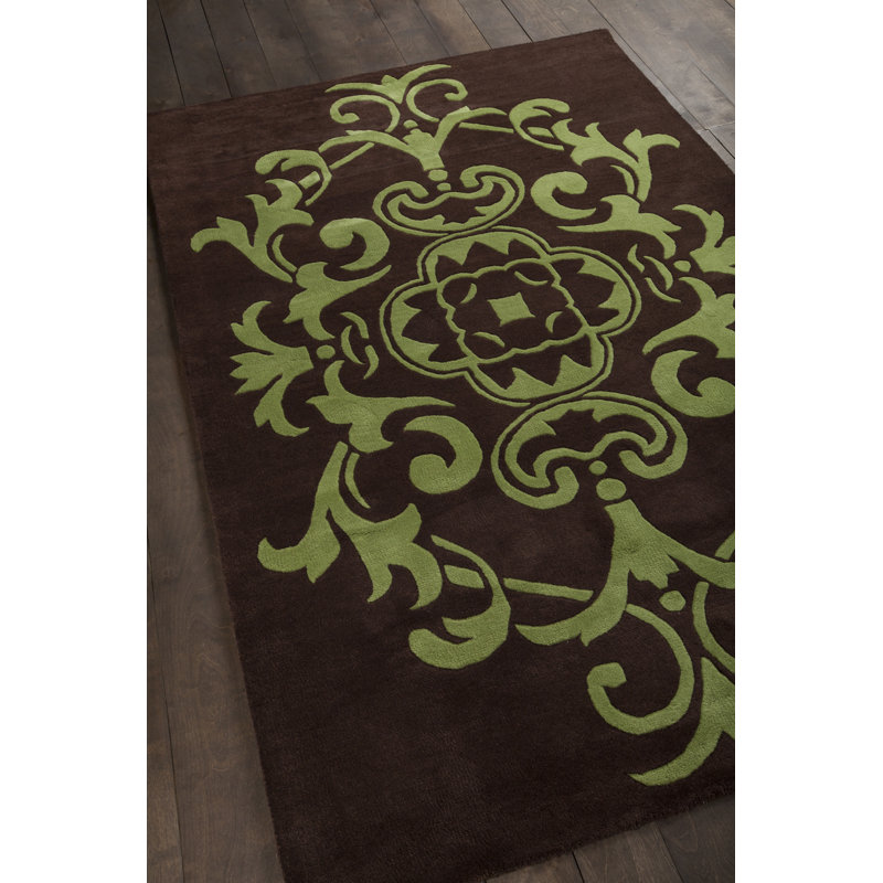 Tapis brun/vert Guilford, Rectangle 7 pi 9 po x 10 pi 6 po