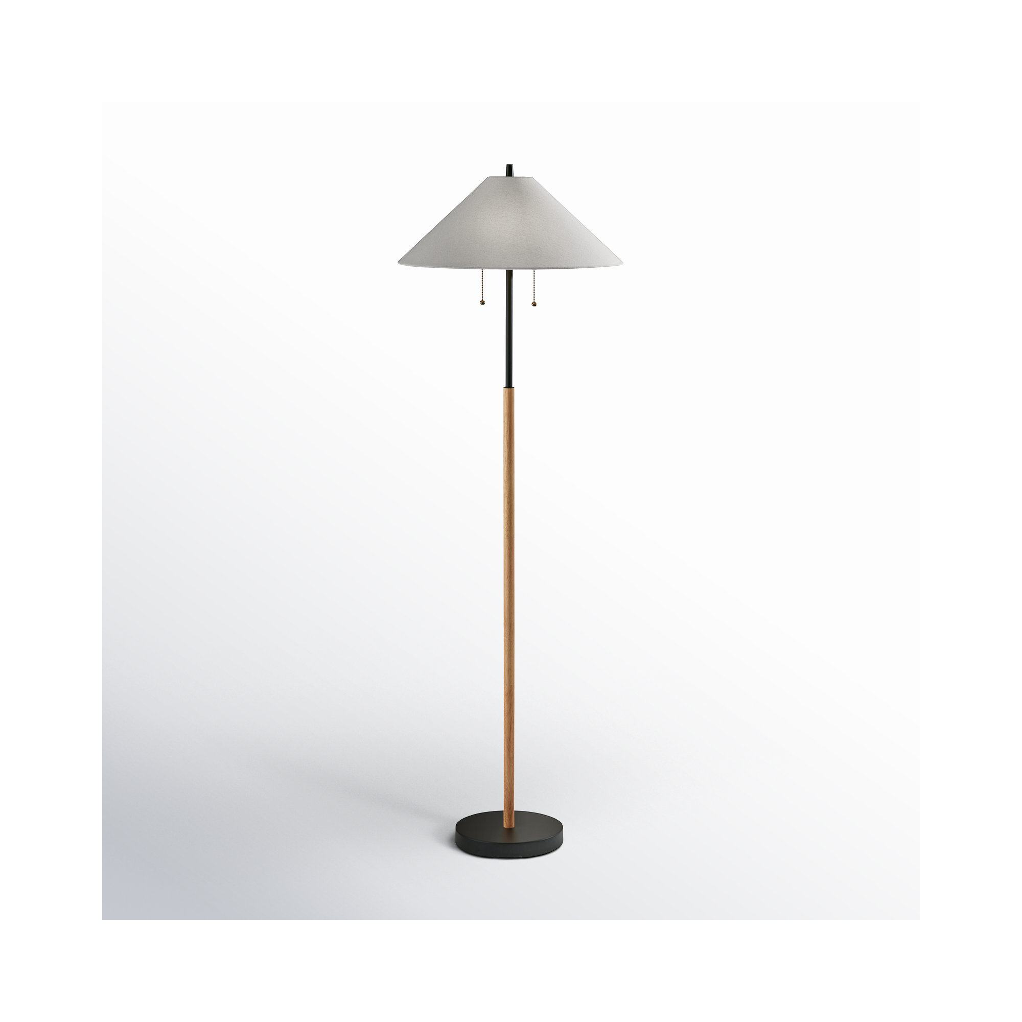 Florina 62'' Floor Lamp, Ivory, Natural/Black