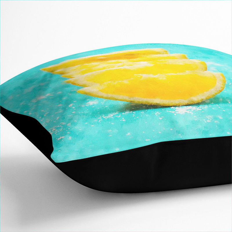 Lemon And Salt Square Throw Cushion, Black, 40cm H x 40cm W x 15cm D