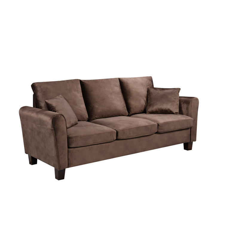Materan 3 Seater Velvet Sofa, Brown