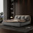 Luxury Platform Bed With Oversized Padded Backrest, Upholstered Platform Bed, Unique Bed-1041771200-1041771203