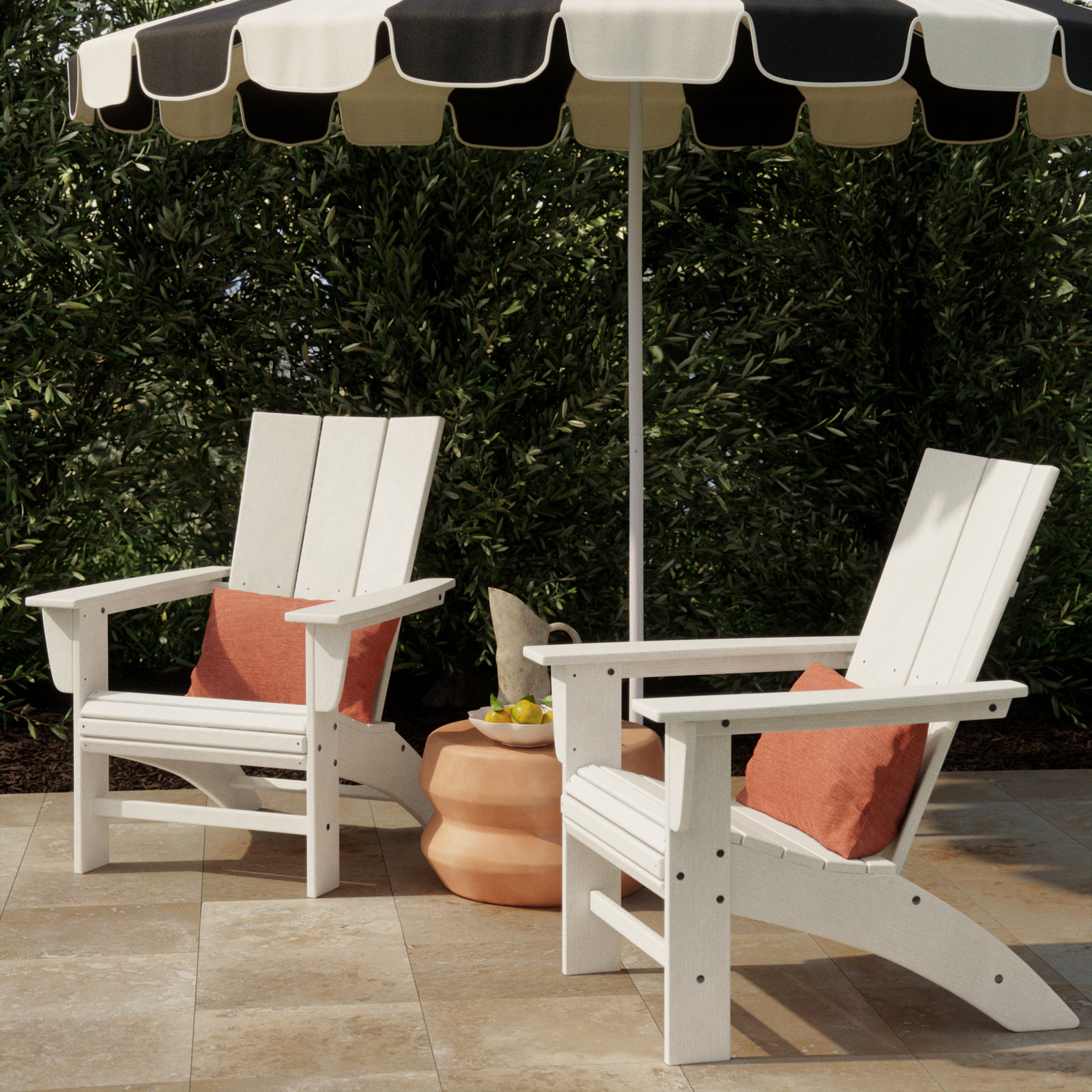 POLYWOOD® Modern Adirondack Chair, White