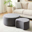 Table basse moderne rembourrée en mousse pour 2 personnes, table de bout rembourrée pour le salon, sans assemblage, table en velours côtelé gris,-989618342