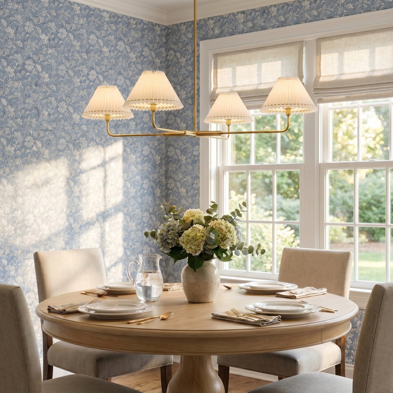 Pearson 4 - Light Unique Modern Linear Chandelier in Natural Brass, Natural Brass