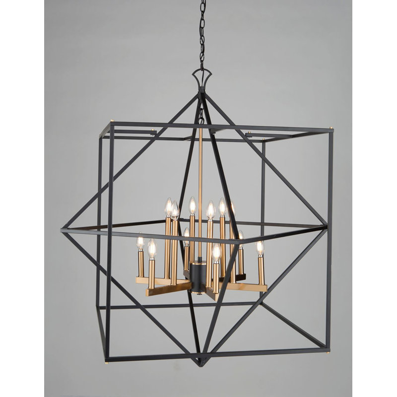 Roxton 12 - Light Dimmable Geometric Chandelier
