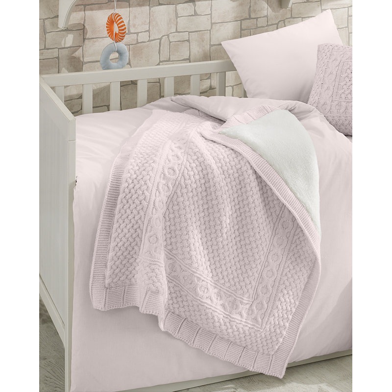 Couverture pour bébé en laine Kingsley, Rose