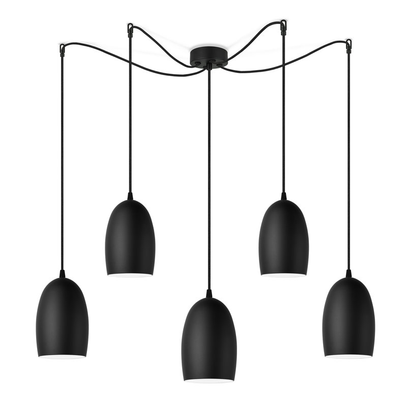 Ume 5 - Light Cluster Pendant, Black, Copper, 173cm H x 14cm W x 4cm D