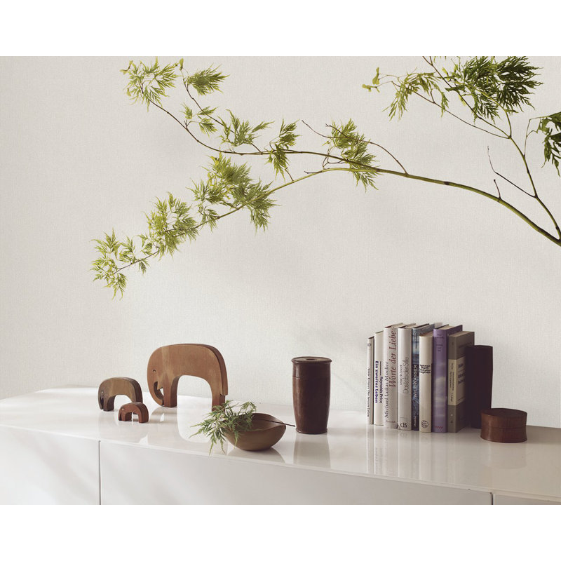 Ninti Industrial Effects Textured Plain Effect Wallpaper Roll 10.05m x 53cm, Ivory