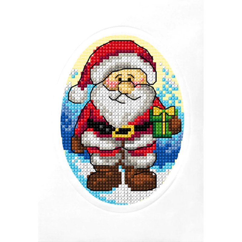 Ensemble de cartes au point de croix père Noël avec un cadeau de Noël par Orchidea 6323