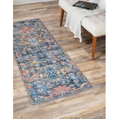 Tapis bleu marine Southwestern / Lodge