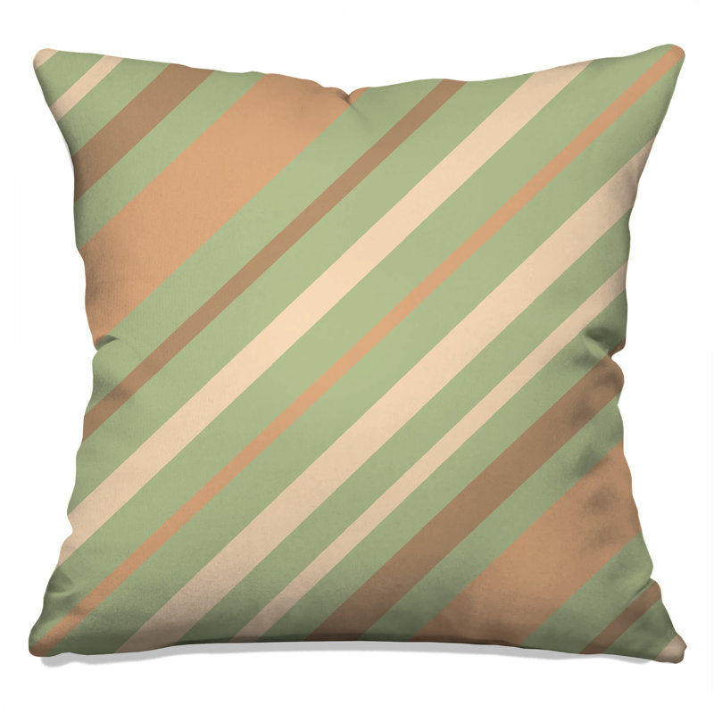 Coussins décoratifs Beige Brown Diagonal Stripes, 18 x 18 pouces