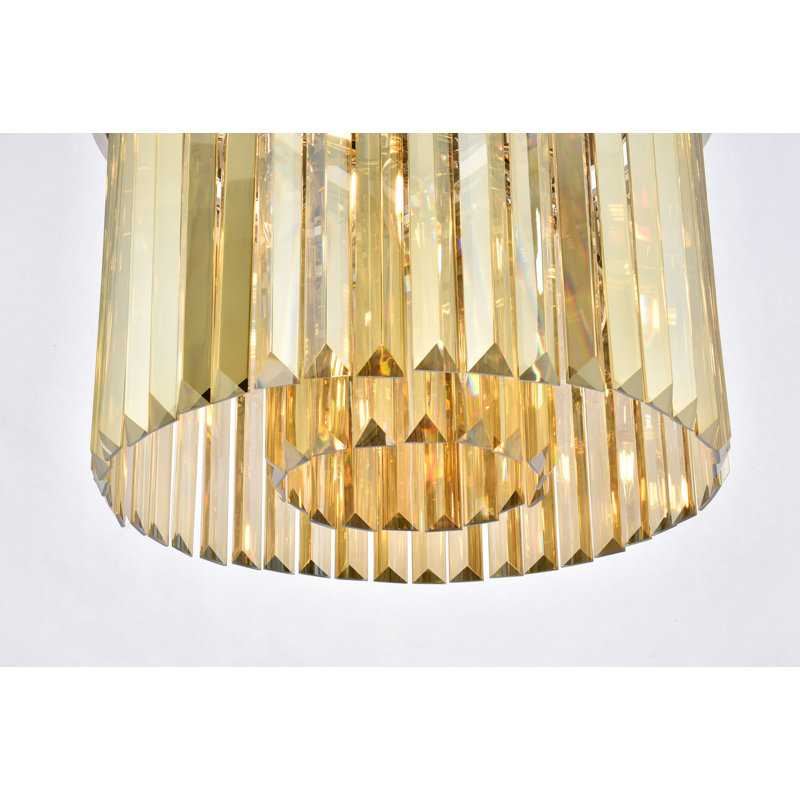 Yazmin Flush Mount, Polished Nickel, Smoky