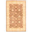 Tapis décoratif en laine de conception unique 5 pi 7 po x 8 pi 4 po noué à la main New Age en brun/beige
