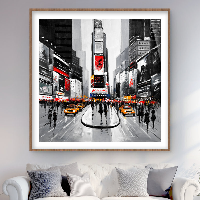 New York City Busy Street - Man Office, reproduction encadrée