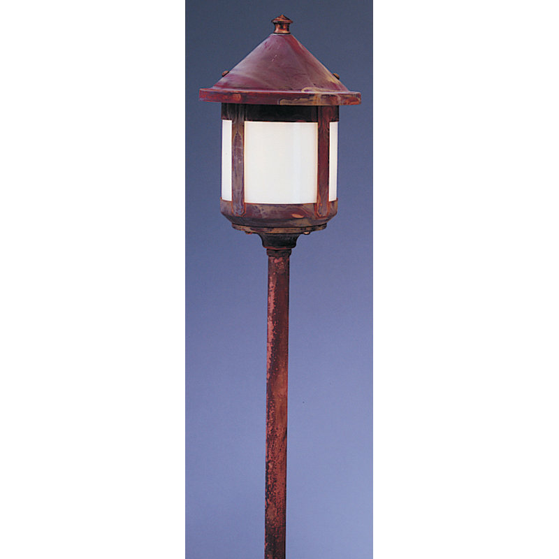 Arinze Low Voltage Pathway Light, 31.63" H x 5.63" W, Rustic Brown, Almond Mica