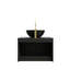 Meuble-lavabo de salle de bain 24 po RUBEN, armoire de rangement flottante murale en contreplaqué, portes doubles en sergé avec garniture en métal, vasque en céramique noire avec motif en pierre et plateau en pierre frittée noire, noir