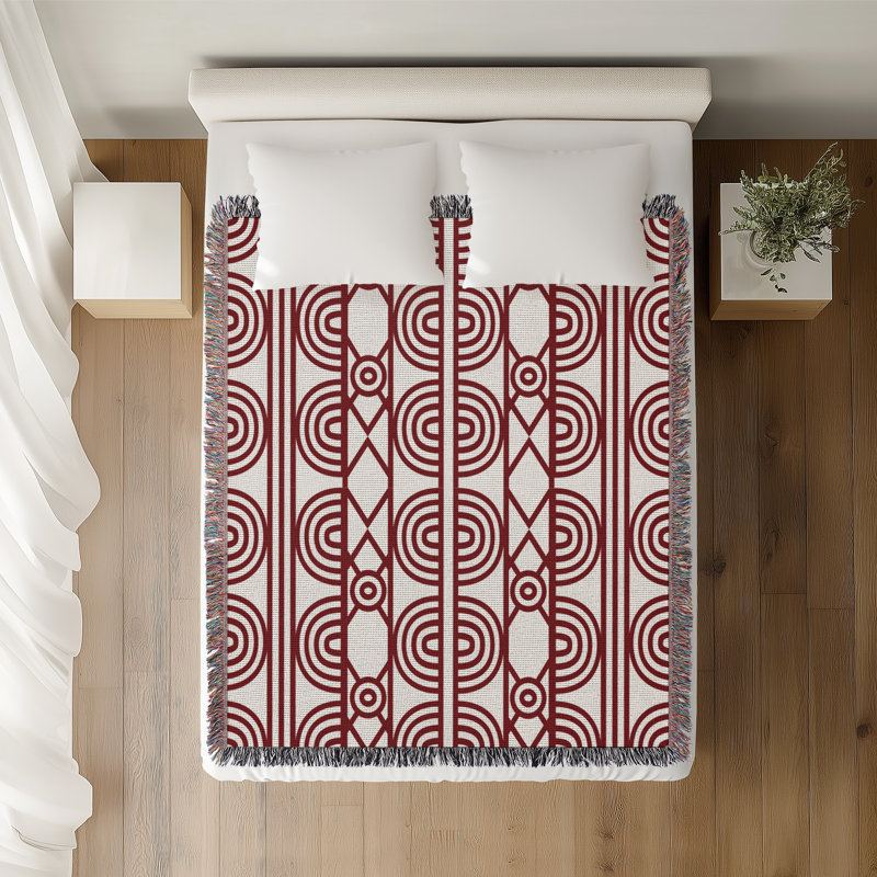 Jeté en coton Idia, 50 x 60, Rouge