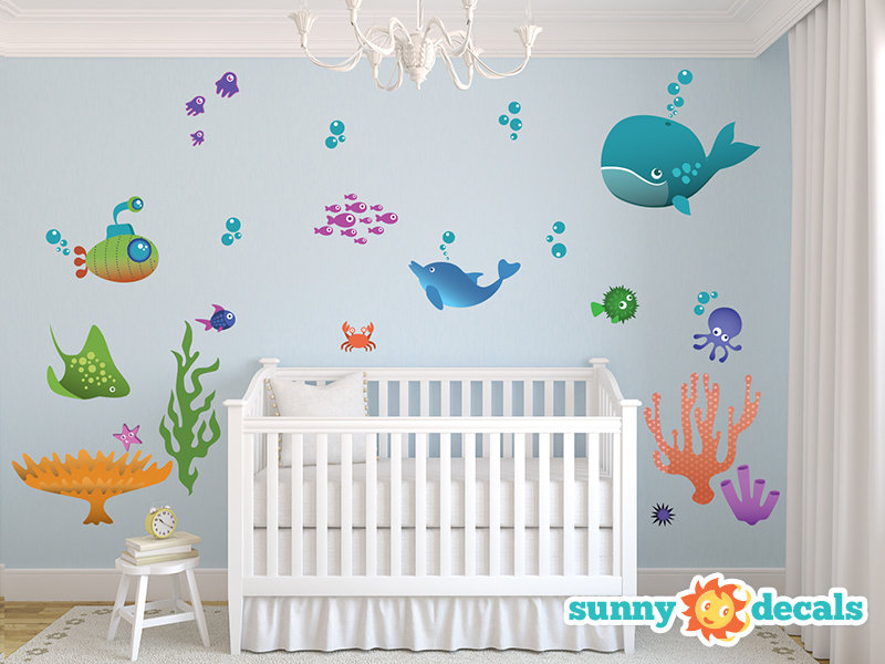 Décalcomanie murale sous le tissu sea