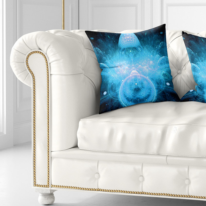 Infini bleu clair univers - coussin imprimé floral, 16 po x 1 po, Coussin décoratif
