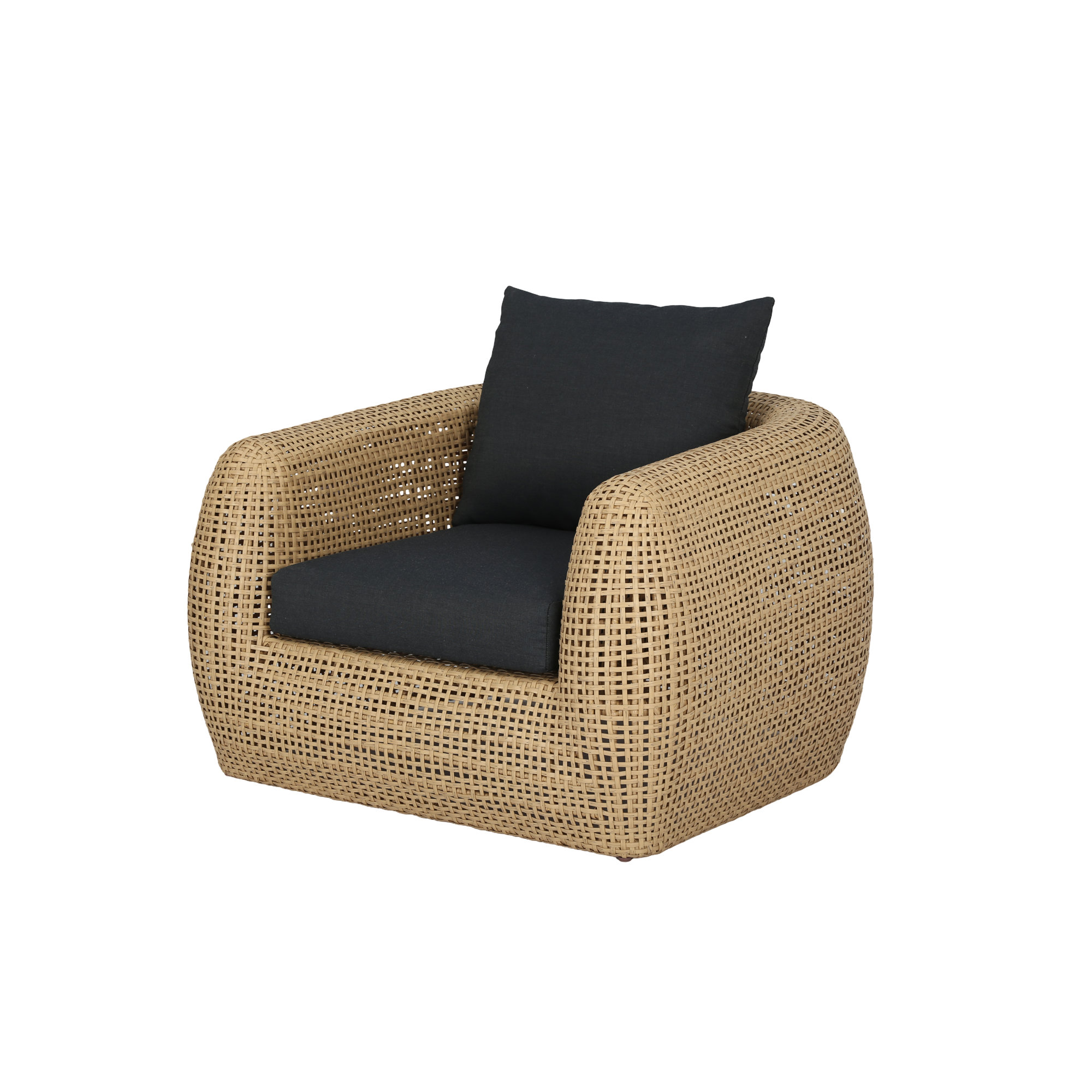 Sydney Outdoor Wicker Patio Club Chairs with Sunbrella Cushions (Set of 2), Canvas Charcoal