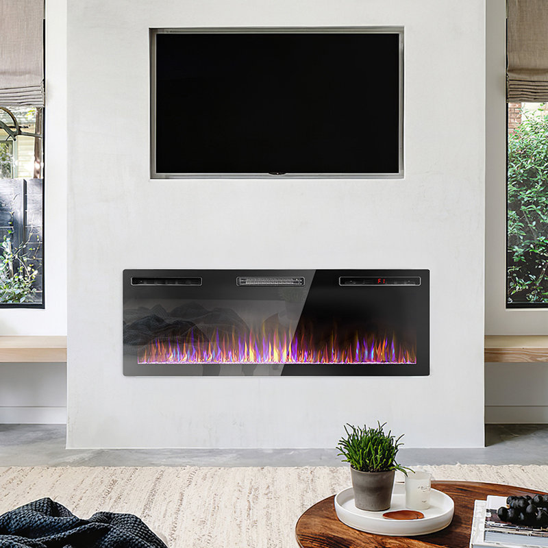 Foyer électrique linéaire ultra-mince Alais, H 18,11 po x l 72 po x P 3,85 po
