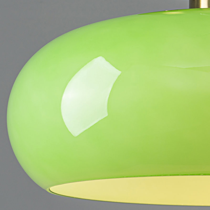 Plafonnier semi-encastré rond 1 lumière Vintage, Vert