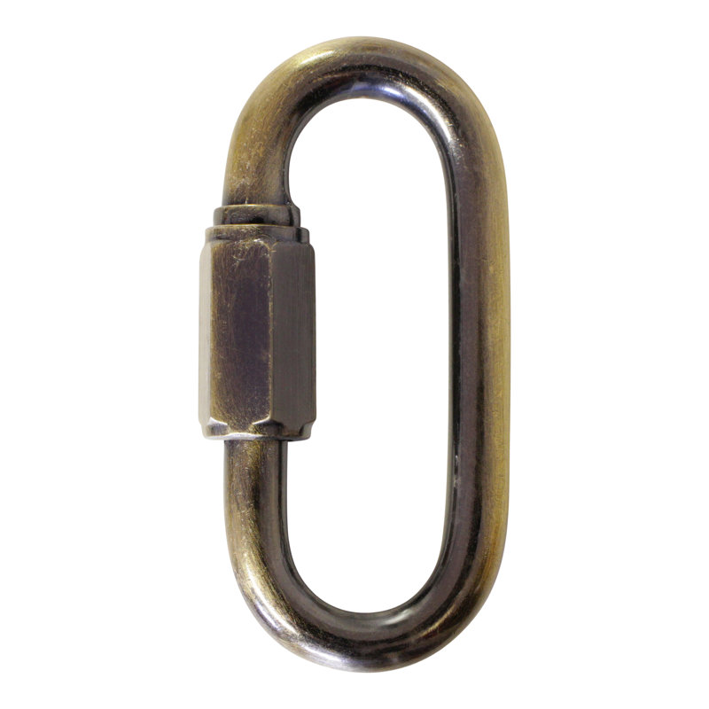 Chaîne en acier inoxydable, H 2,36 po x l 1,06 po x P 0,24 po, Laiton antique
