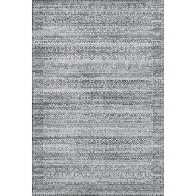 Premium Machine Washable Mayfield AMF2101 Striped Rug, Aqua, 10' x 14'
