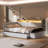 Twin Size LED Light Upholstery Daybed With Storage Footstool And Trundle And USB Charging-284311994-284311989