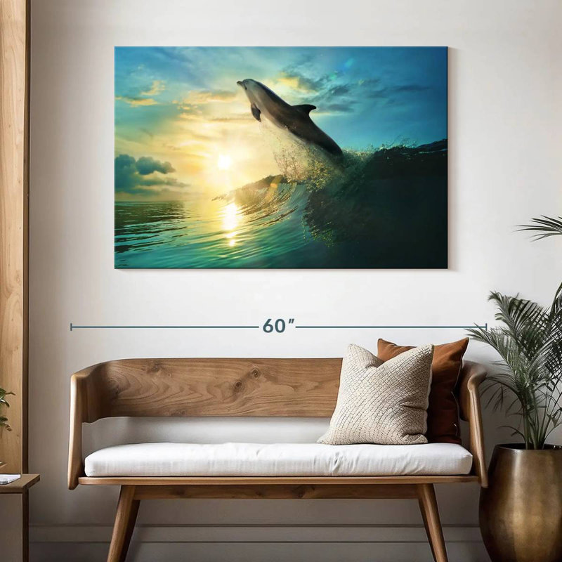 Brampt Sunset Dolphin, 32" H x 48" W