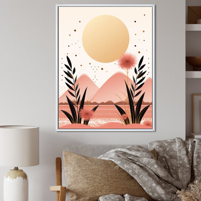 Boho Dreams Abstract Landscape In Vintage Pink sur toile
