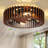 20 Inch DC Motor Flush Mount Ceiling Fan,7 Blade Caged Ceiling Fan with Light,  E26 Socket Wooden Bladeless Ceiling Fan, Remote Control Reversible Ceiling Fan for Bedroom, Living Room, Kitchen