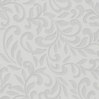 Leafy Scroll Damask Wallpaper Roll