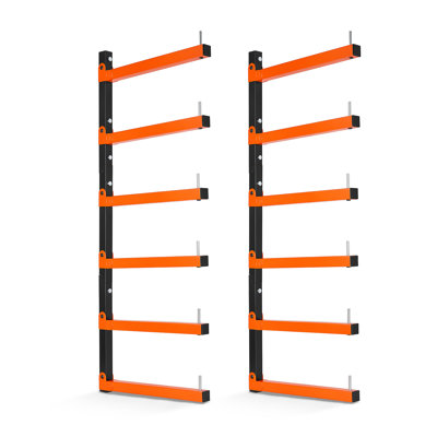 1.3 " W Steel and Powder Coated Steel Wall Mounted Shelving Unit