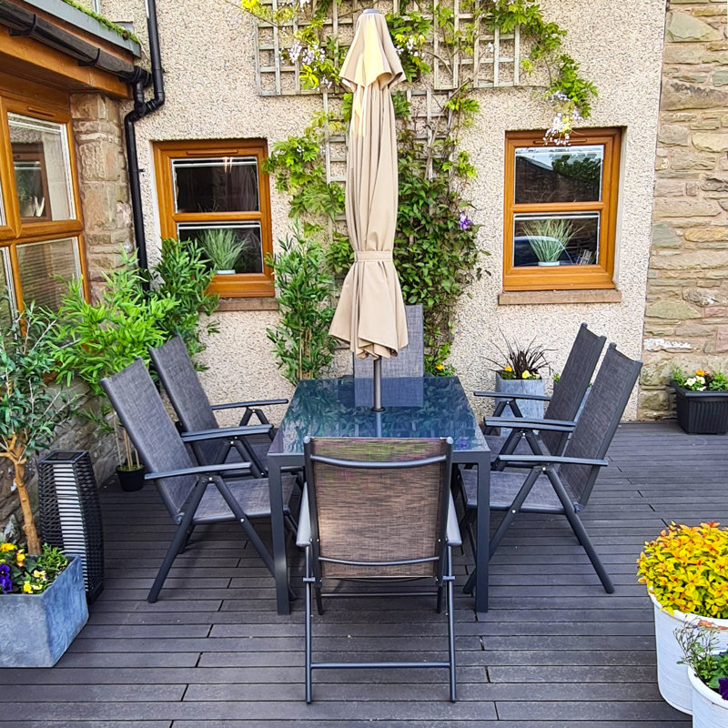 Ekkehardt 6 - Person Patio Dining Set with Rectangular Table