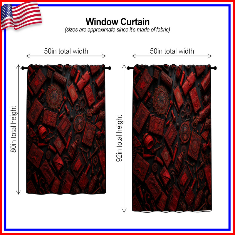Rideaux et voilages antiques avec cache-cache Steampunk, 50" x 92" - 1 Panel, Blockout