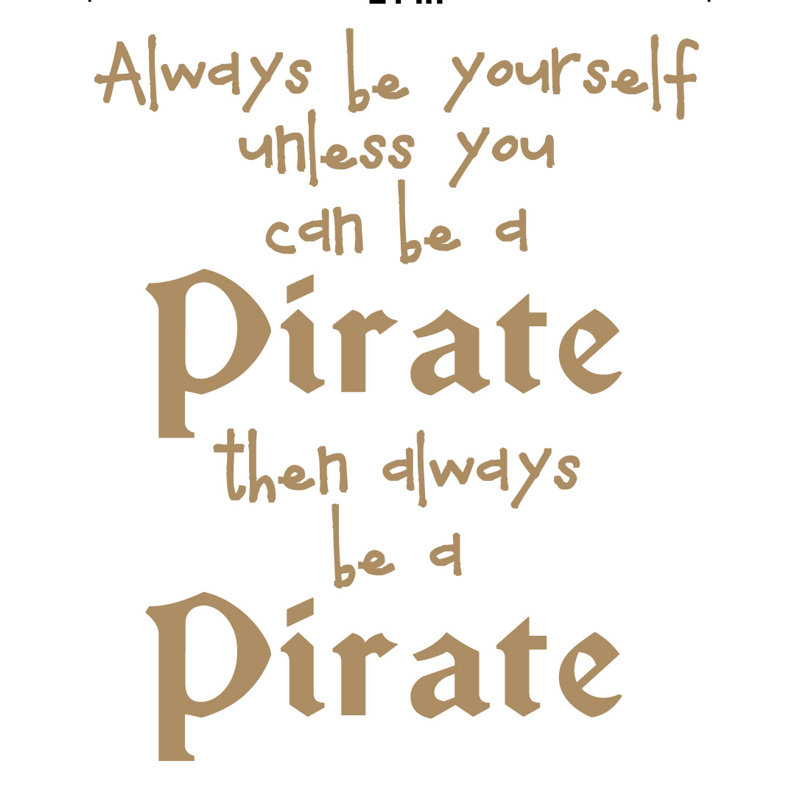 Décalcomanie murale toujours en pirate, H 38 po x l 31 po x P 0,01 po, Brun pâle