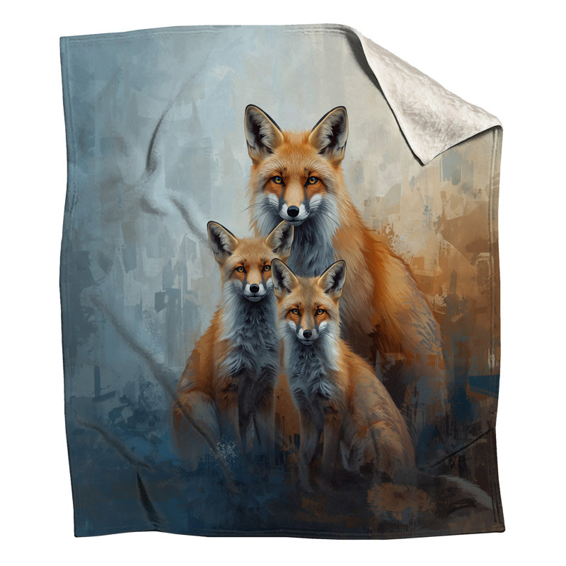 Couvertures Red Fox Family, 50 po L x 60 po H