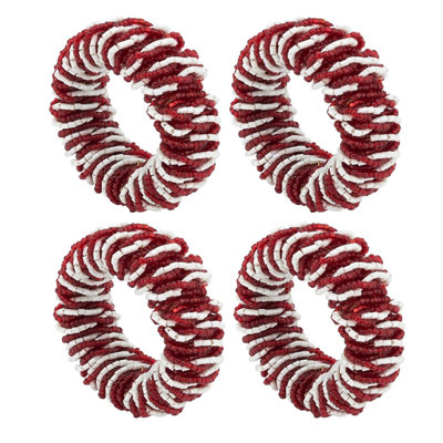 Perles de verre, porte-serviette en fer