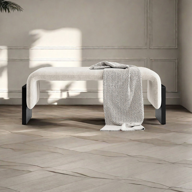 Tabouret de chambre nordique, Blanc cassé