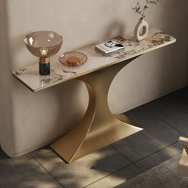 Console en pierre frittée de style italien, H 33,4 po x l 62,9 po x P 15,7 po