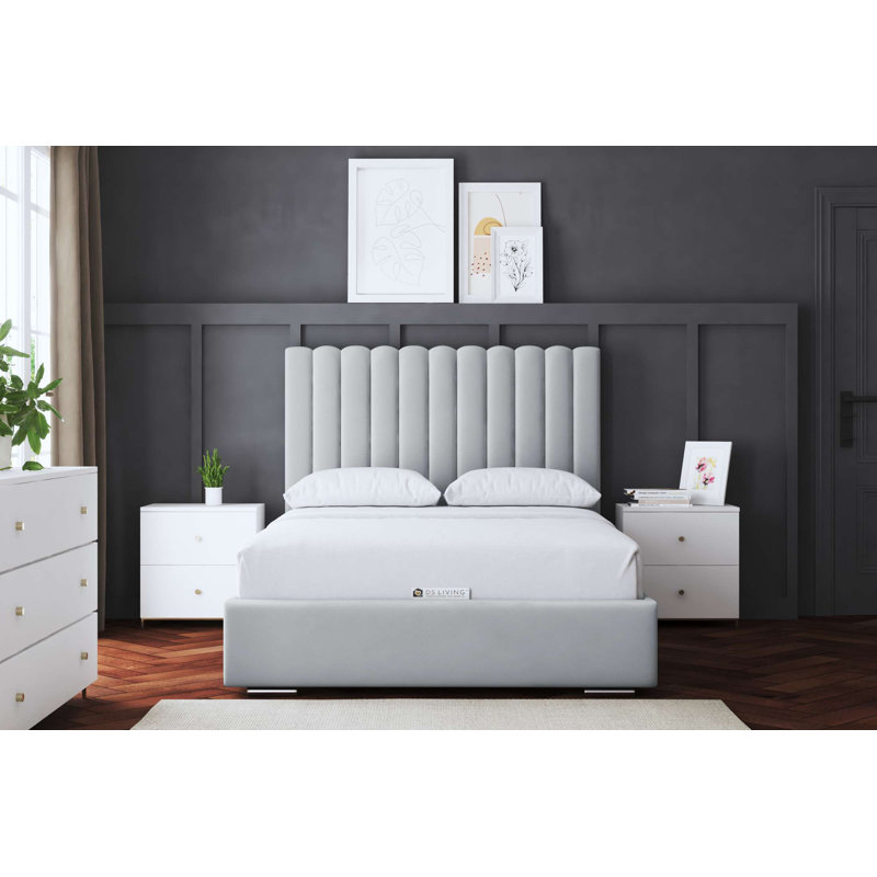  Panel Bed with Headboard, Small Single (2'6), Silver