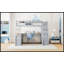 Lit mezzanine double avec 7 tiroirs, 2 tablettes et un bureau