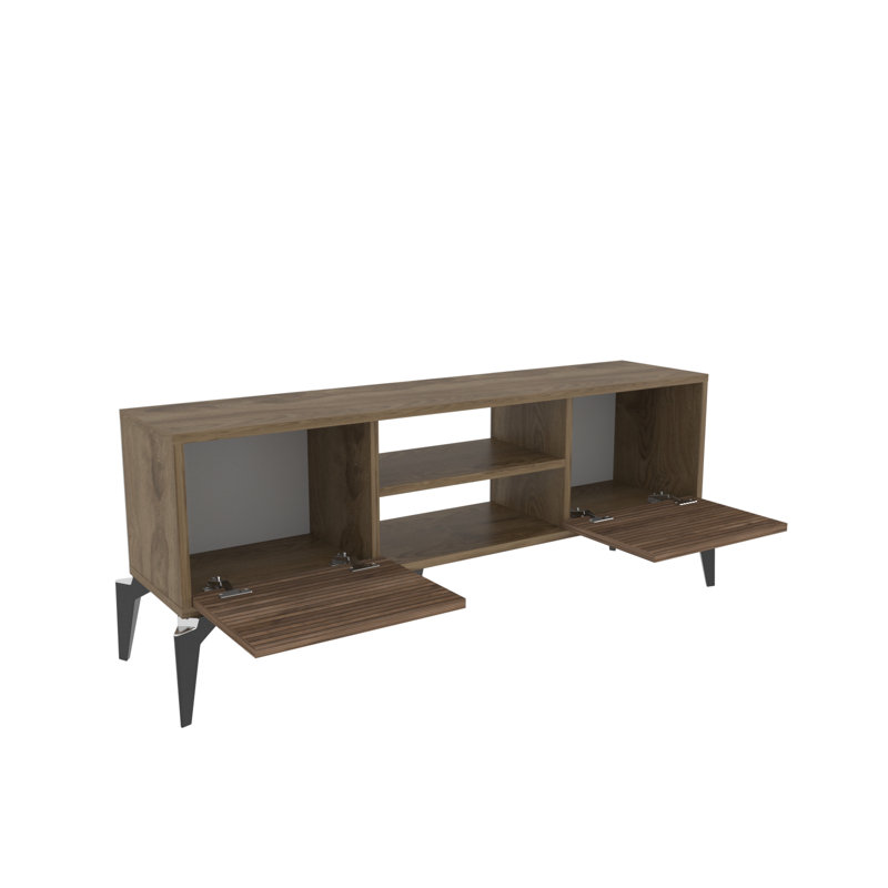 Lojo Tv Stand for Tvs up to 55", 52cm H x 160cm L x 29.5cm W, Brown